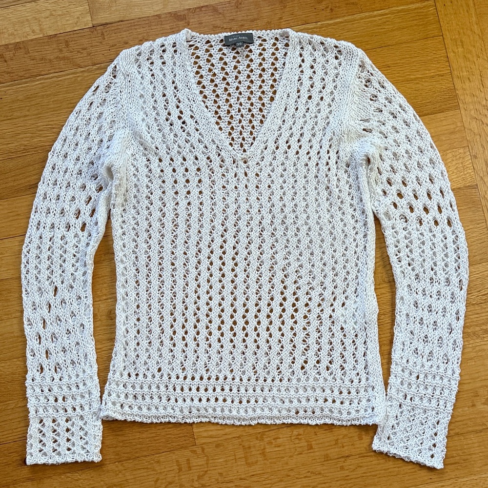 Marc Aurel White Knit Women's Sweater